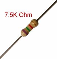 7.5KΩ 1/4W resistor