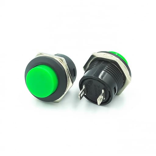 R13-507 16mm Green Non Locking Reset Switch