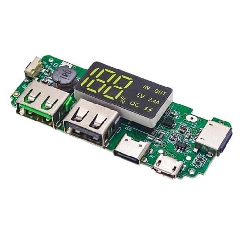 5V 2.4A power bank module with display