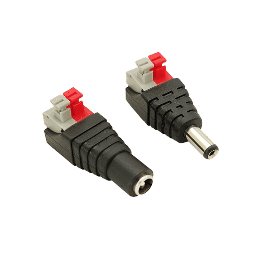 Press type male and female DC connector