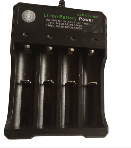 Universal 4-Slot Smart LiPo Battery Charger – Compatible with 14500, 16340, 18650, and More